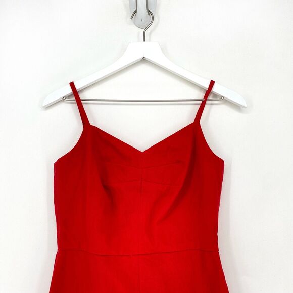 BANANA REPUBLIC Women 4 Dress Red Stretch Cami Sheath Cocktail Sleeveless NEW - Picture 3 of 8